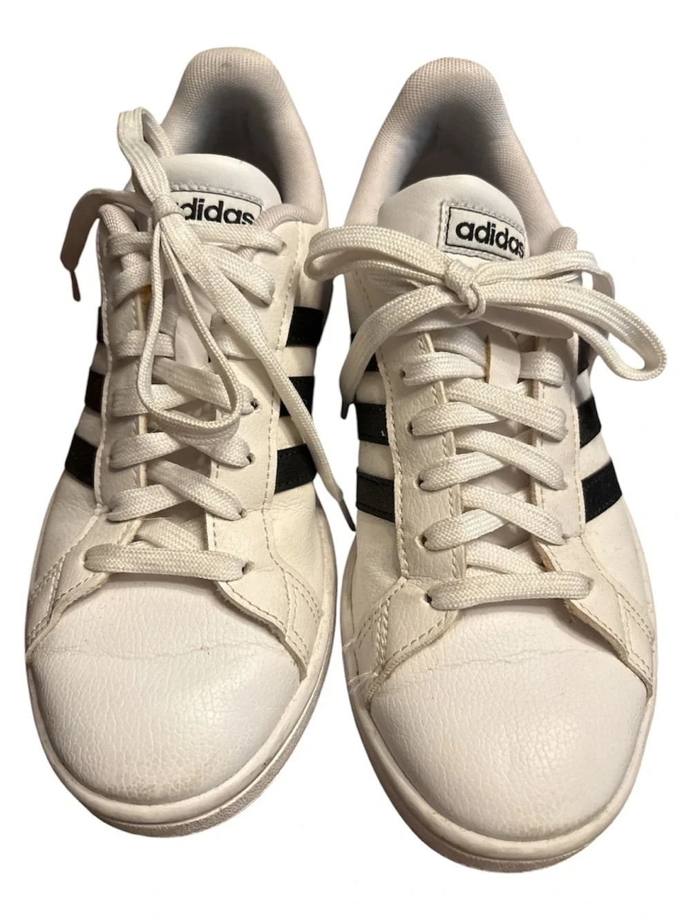 Adidas Grand Court Sneakers Women’s Size 7 White Black Classic 3-Stripes